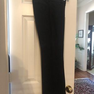 Black lined dress pants.